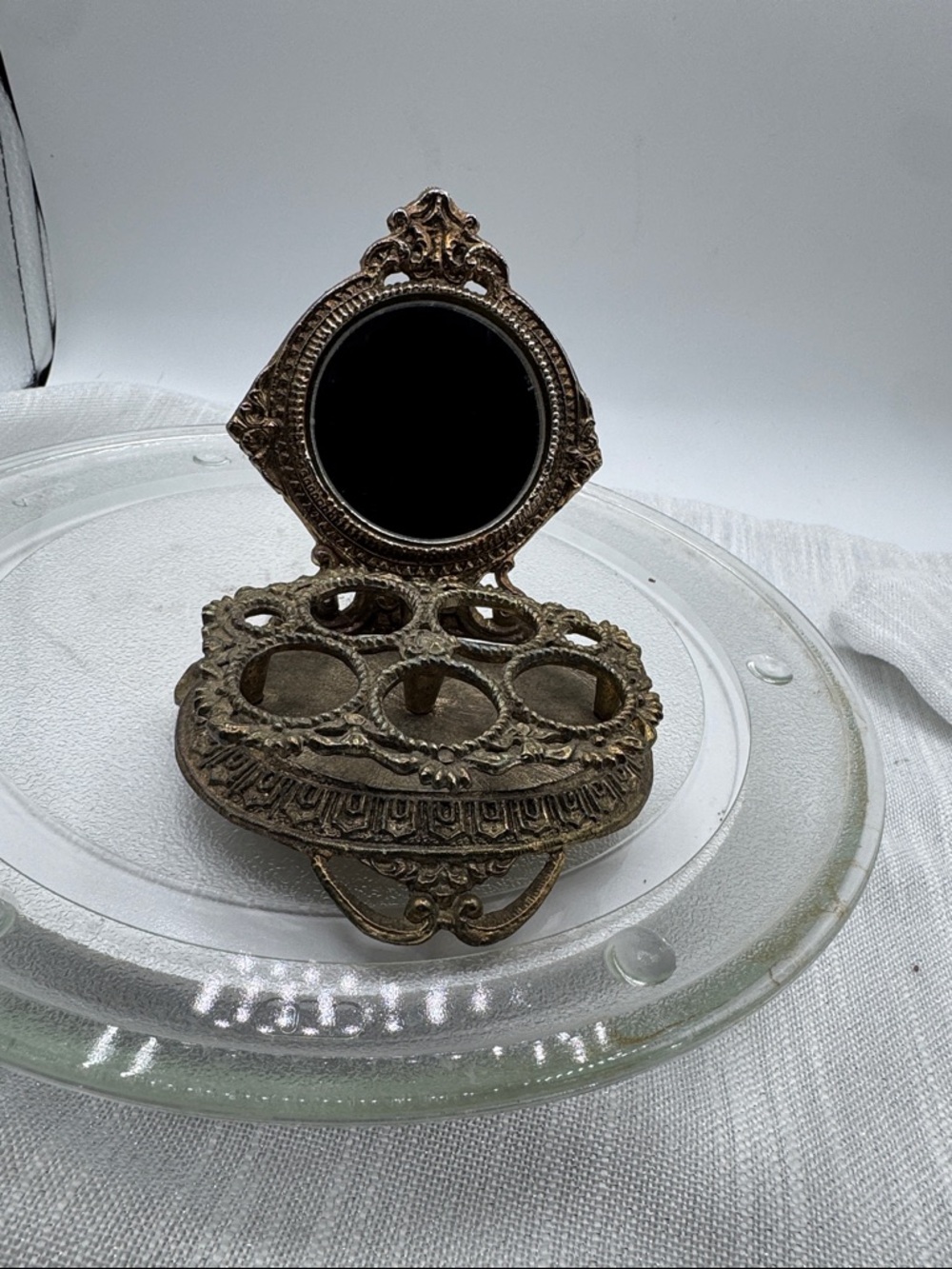 Celeste Lipstick Holder With Mirror vintage 1950’s 1960’s gold tone